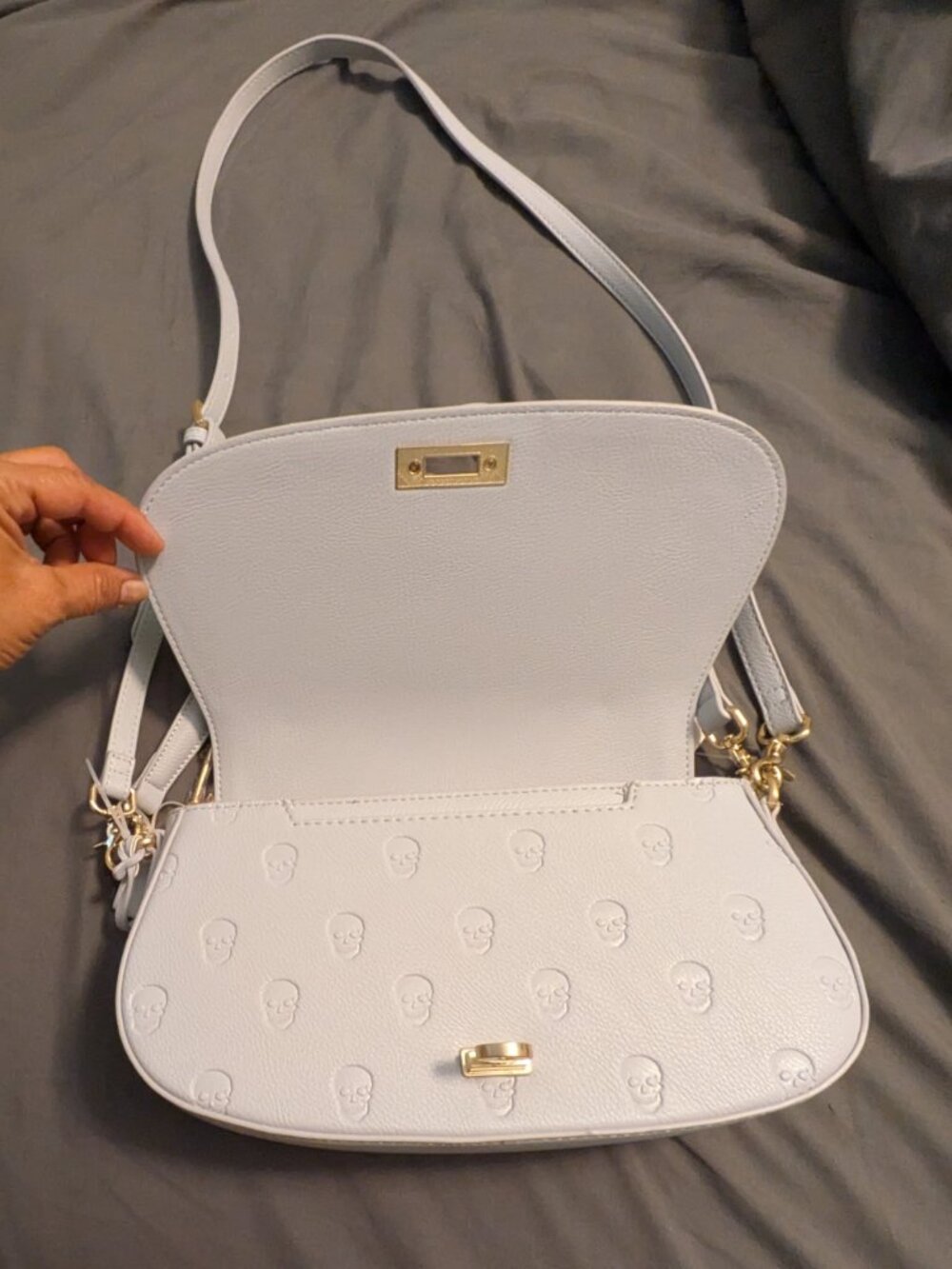 Betsey Johnson Skull Embossed Crossbody Bag - Picture 2 of 9